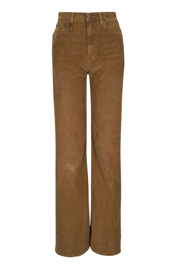 R13 Charlotte Golden Brown Corduroy High Rise Jean