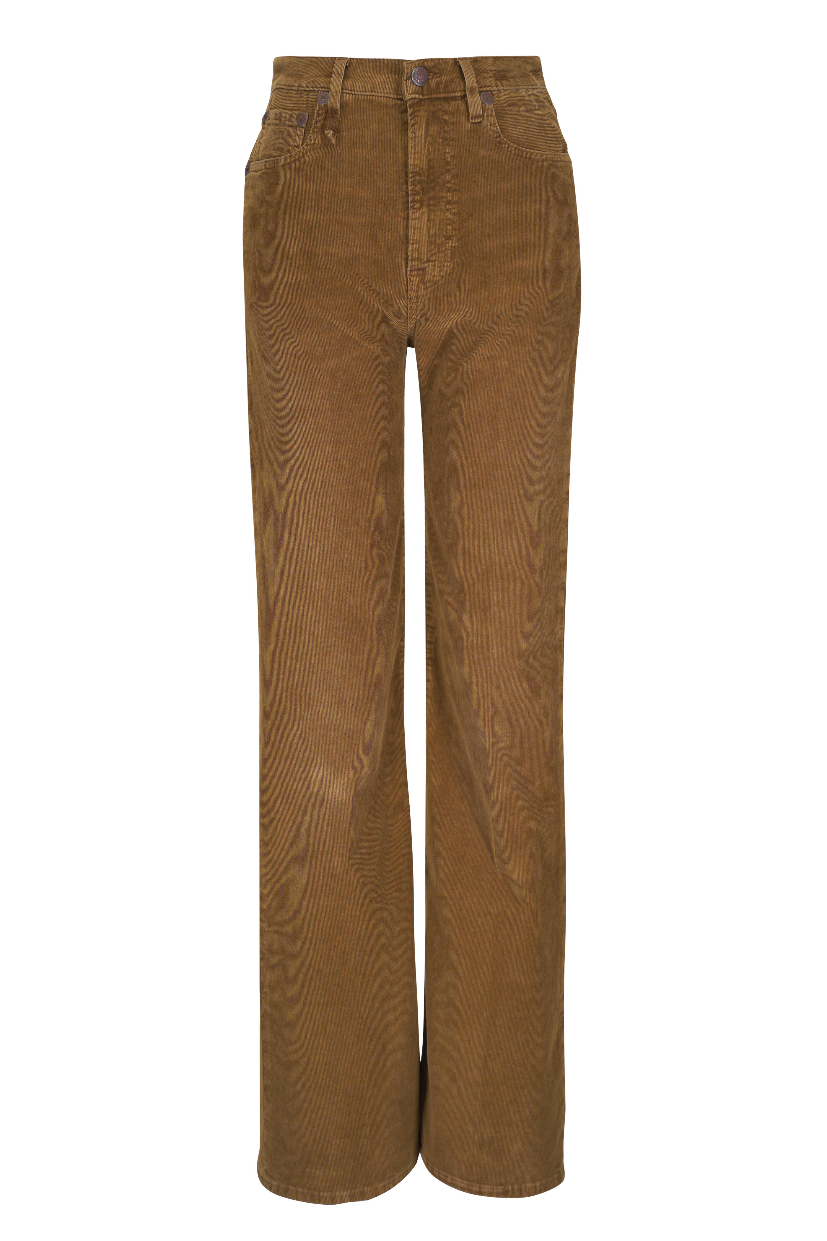 R13 - Charlotte Golden Brown Corduroy High Rise Jean