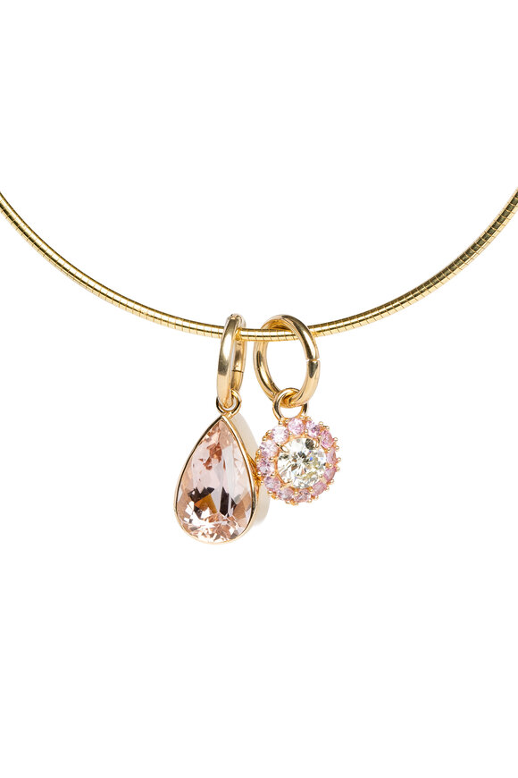 Genevieve Lau 14k Yellow Gold Diamond & Sapphire Dallas Charm - view 3