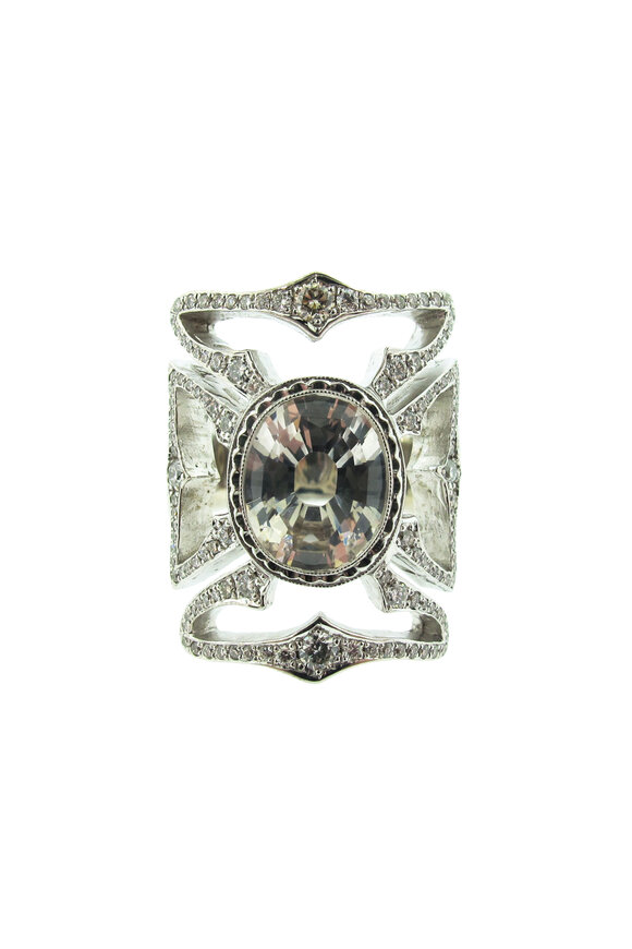 Loree Rodkin Large Open Pave Maltese Cross Ring