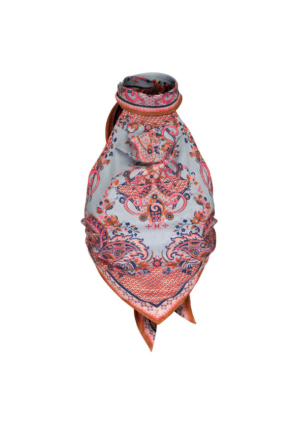 Zimmermann Aster Scarf Blue Paisley Print Halter Blouse - view 1
