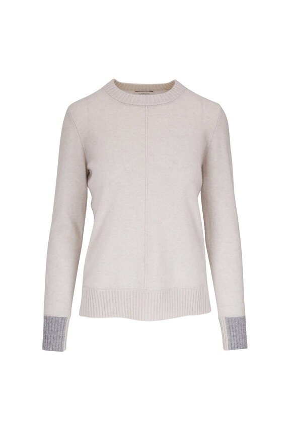 Kinross - Birch Contrasting Trim Cashmere Sweater