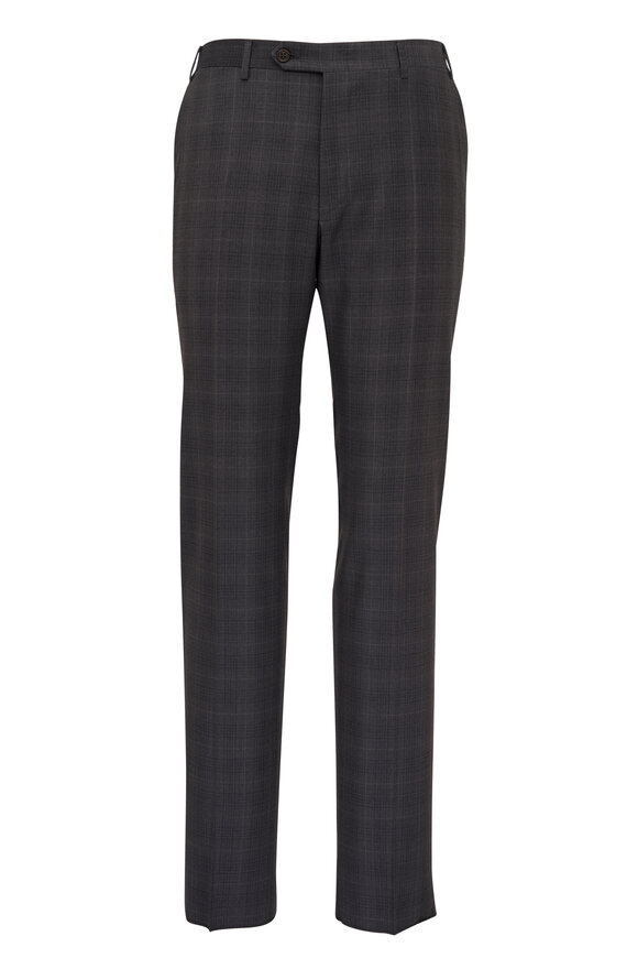 Canali - Light Gray Tonal Plaid Wool Suit 