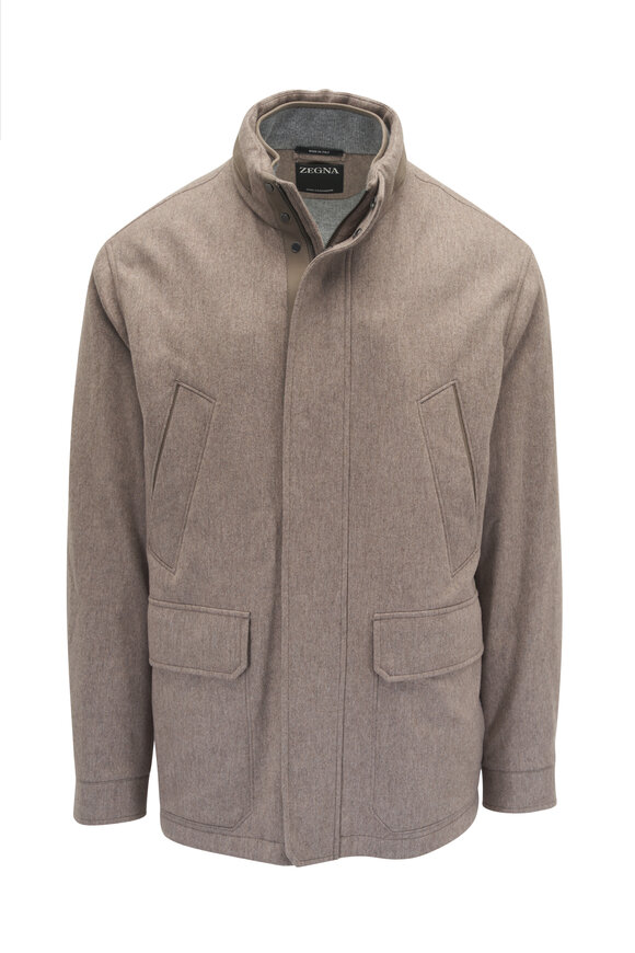 Zegna Oasi Tan Cashmere Elements Car Coat