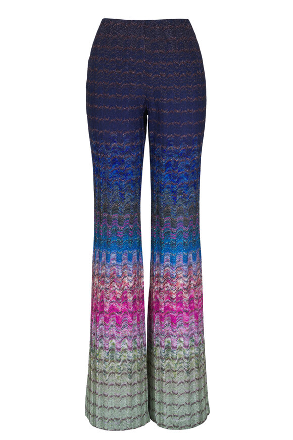 Missoni Multicolored Zig Zag Knit Flared Pants - view 1