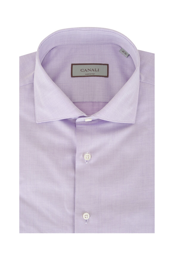 Canali Solid Lilac Cotton Dress Shirt