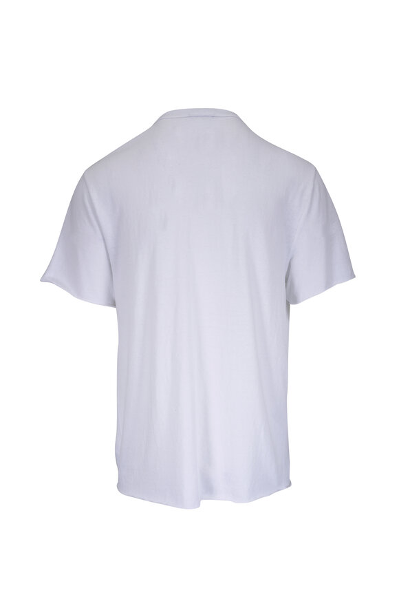 James Perse White Cotton Crewneck Henley - view 3