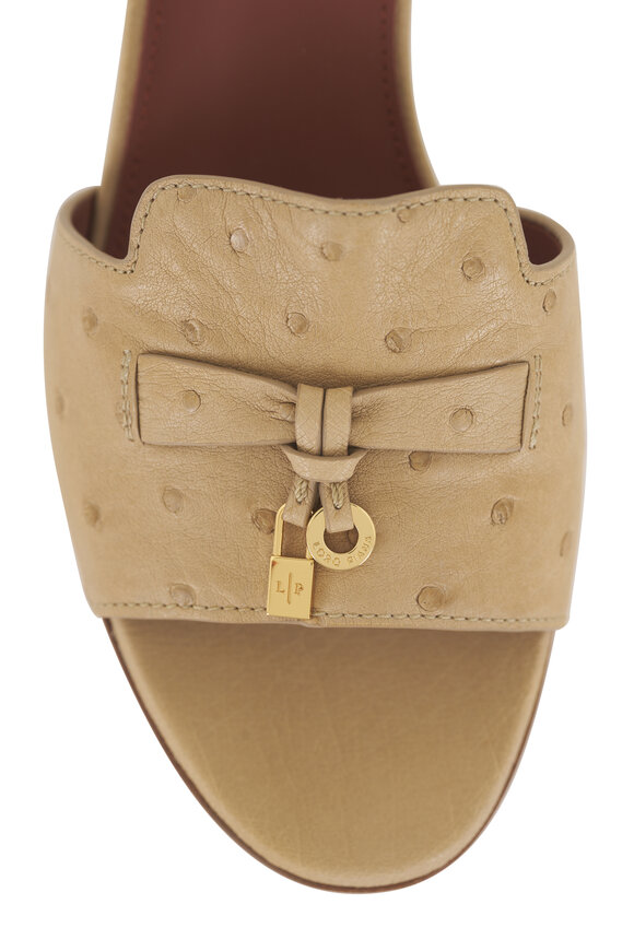 Loro Piana Summer Charms Beige Leather Mule, 55mm - view 4