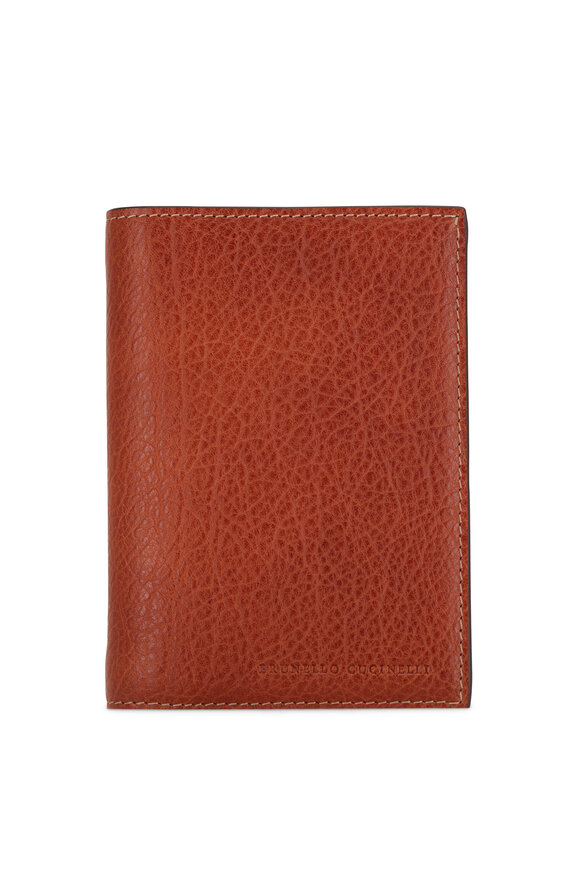 Brunello Cucinelli - Brown Grained Leather Card Holder