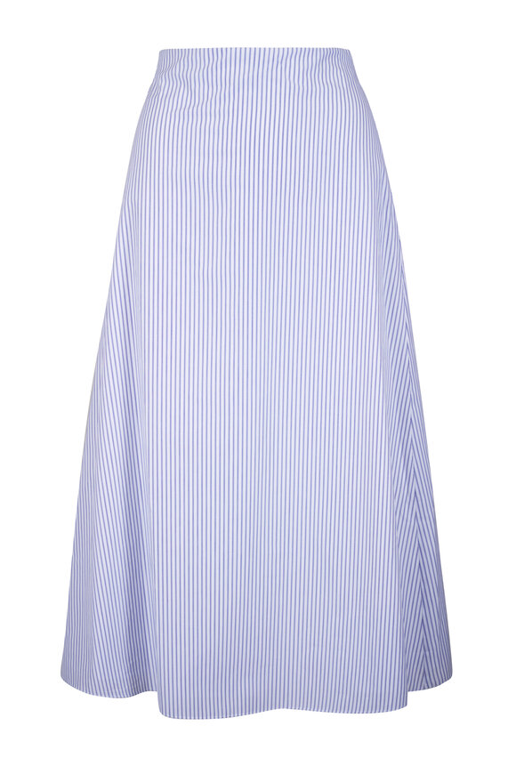 TWP A-Line Stripe White & Blue Skirt - view 1