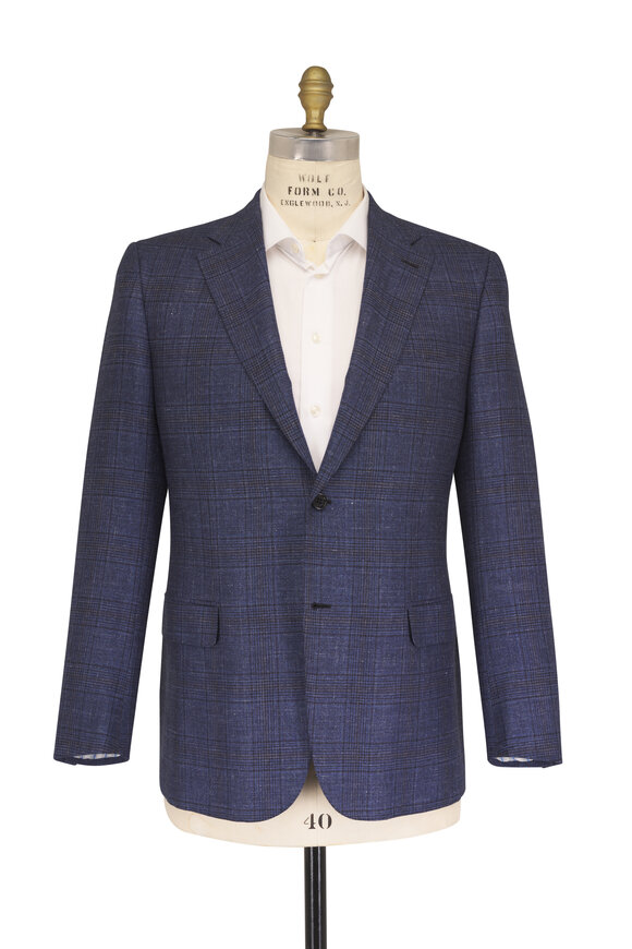Brioni Ravello Blue & Navy Plaid Sportcoat - view 3