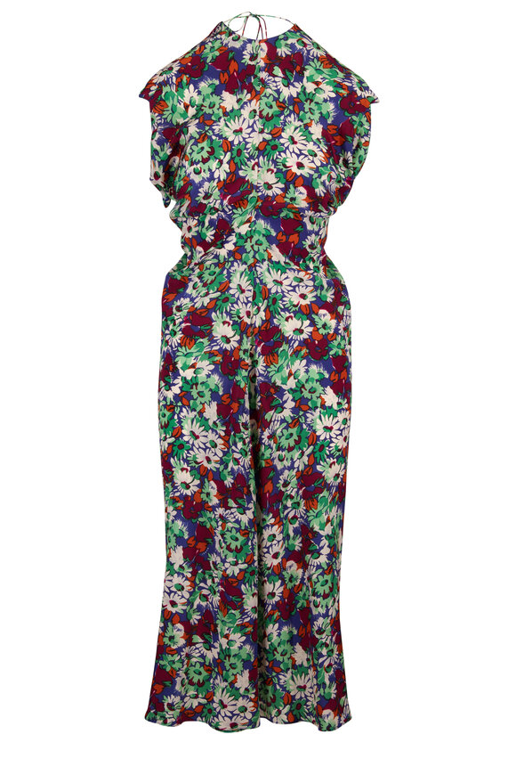 Marni Multicolor Floral Print Silk Midi Dress - view 1
