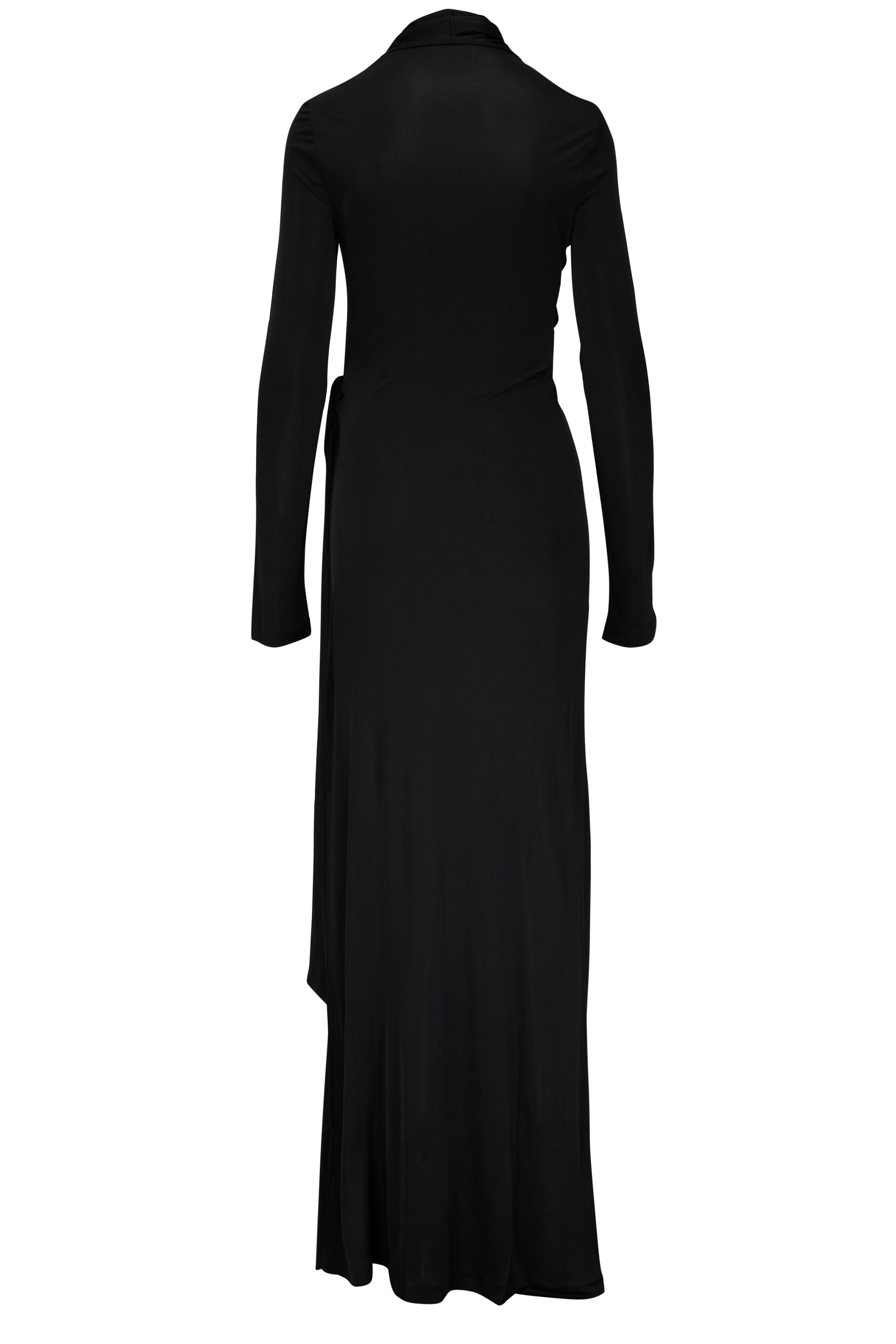 Saint Laurent - Black Ruched Wrap Gown