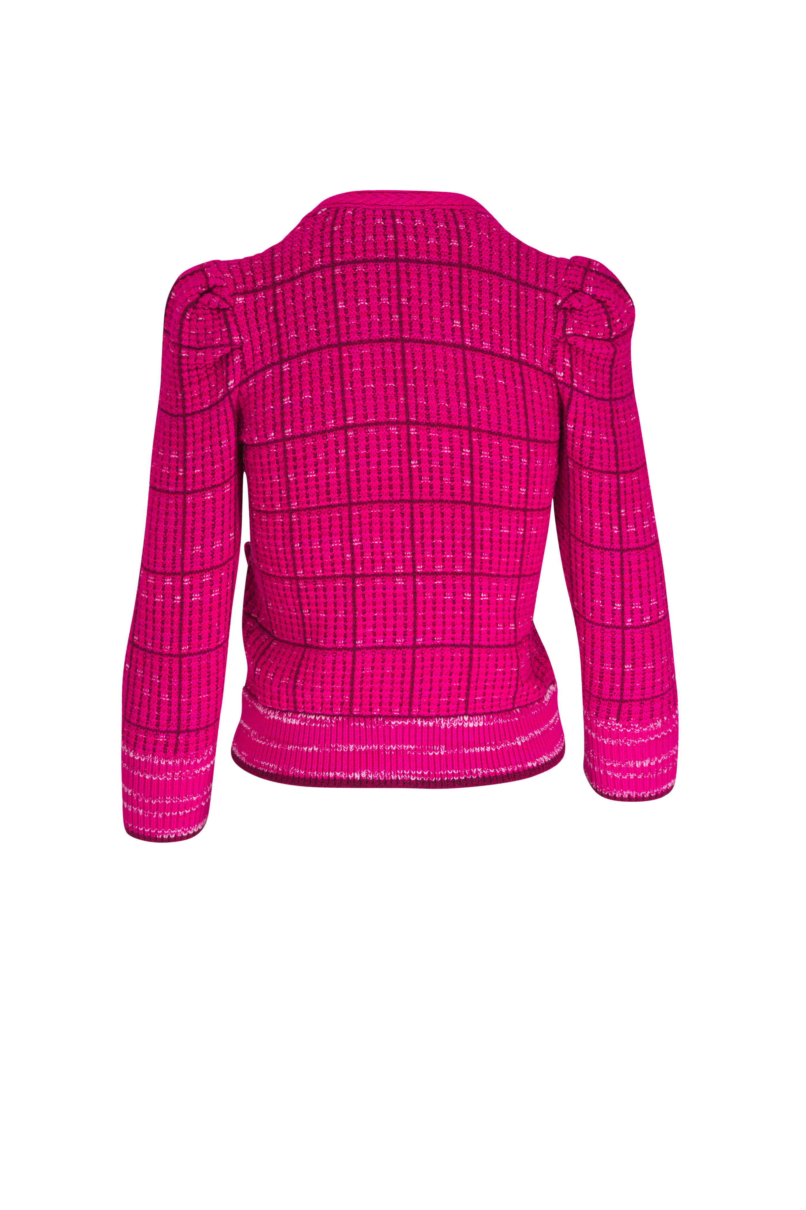 L'Agence - Jenni Pink Waffle Knit Cardigan