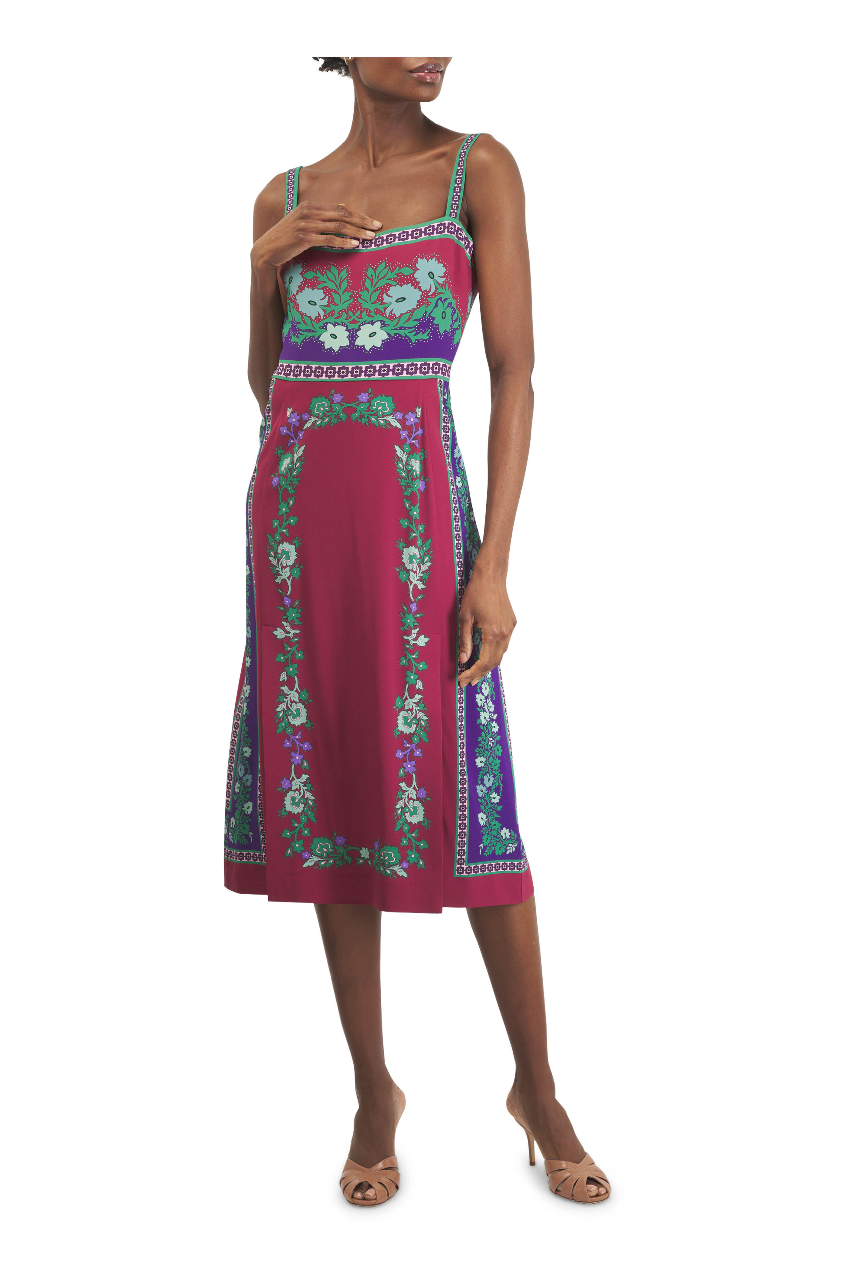 Arteana - Savona Walnut Leather Peep Toe Sandal, 75mm