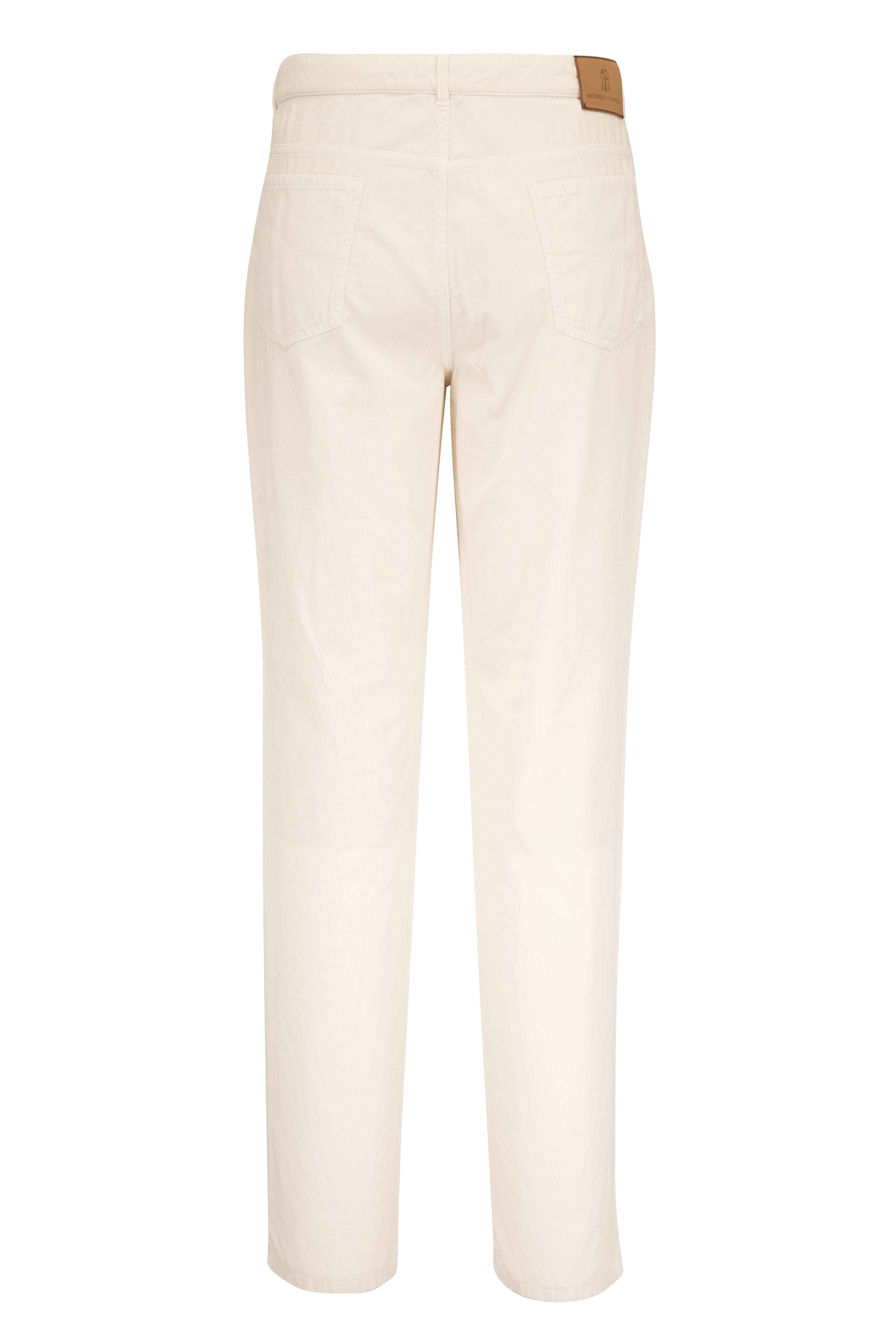 Brunello Cucinelli - White Fine Wale Corduroy Five Pocket Pant - view 2