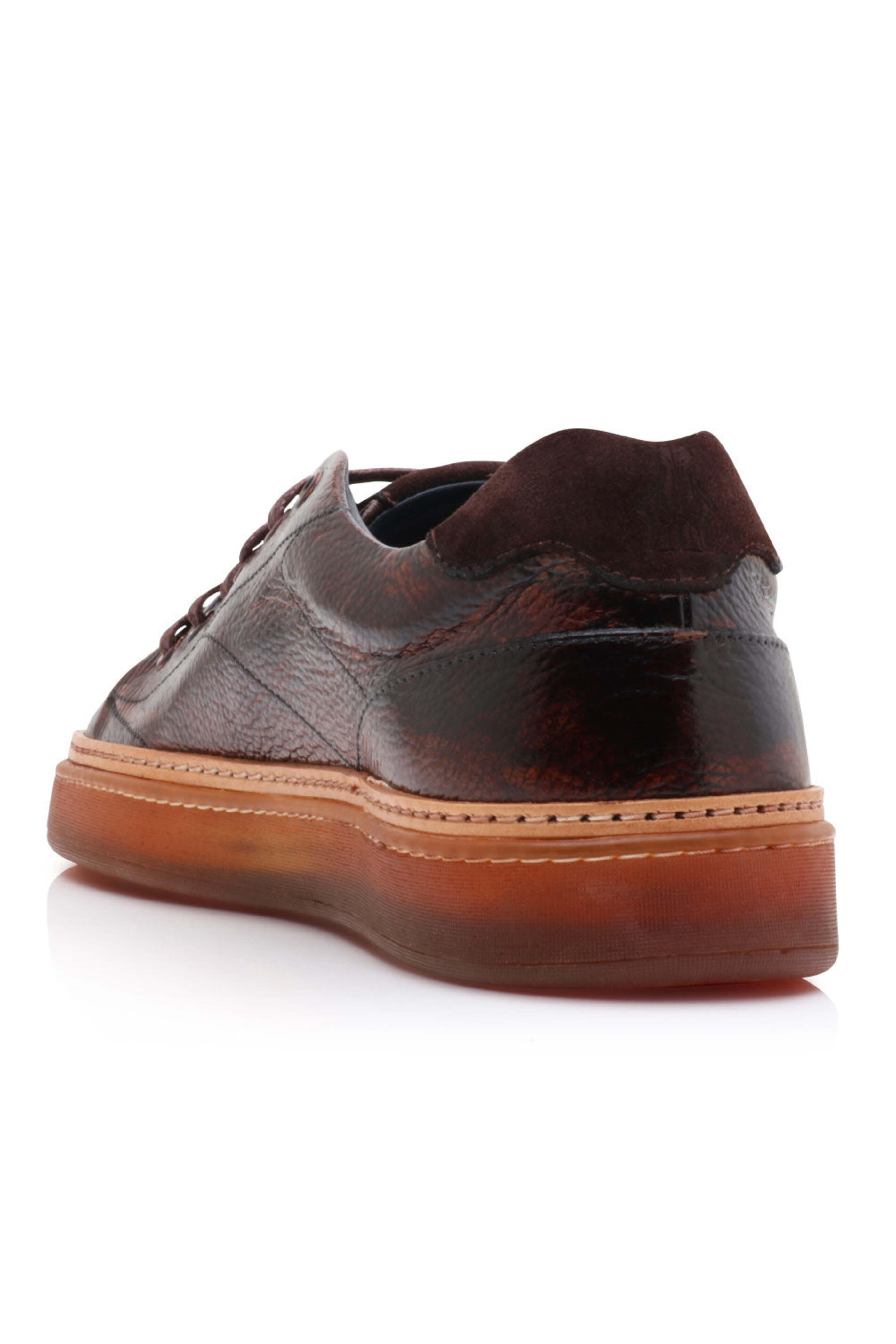 Scarpe di Bianco - Patent Leather Imola Sneaker in Chestnut