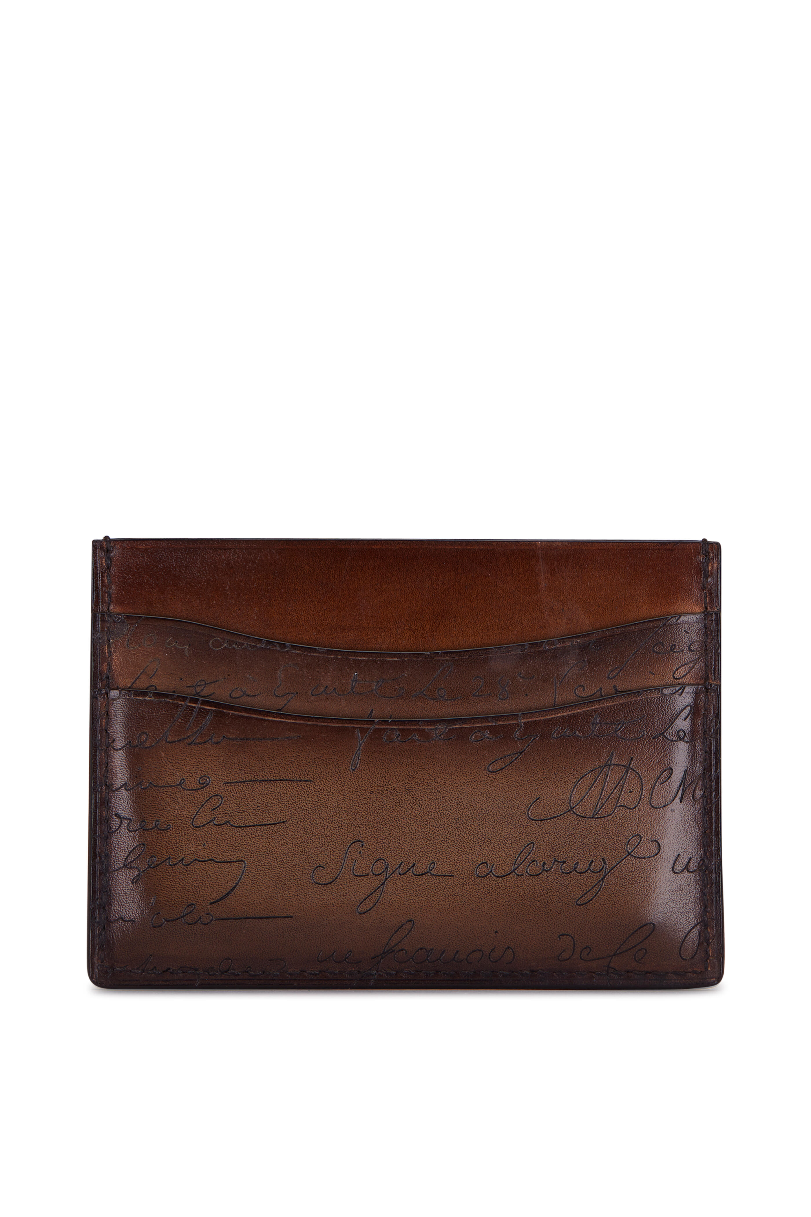 Berluti - Bambo Scritto Tan Leather Card Holder | Mitchell Stores