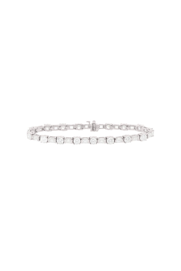 Diana M Jewels Platinum Round Cut Diamond Tennis Bracelet - view 1