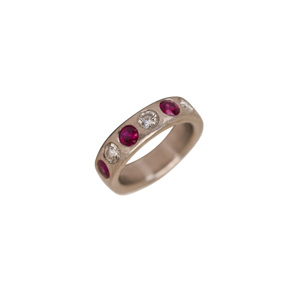 Malcolm Betts - Platinum Diamond & Ruby Ring | Mitchell Stores