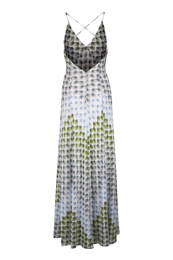 Missoni Blue Multicolor Lamé Maxi Dress - view 3