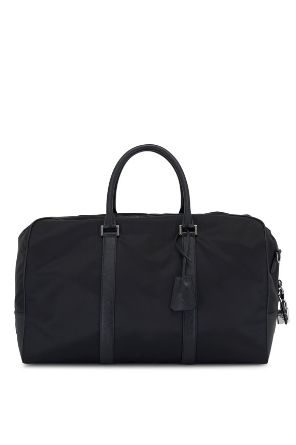 Prada - Black Re-Nylon & Saffiano Leather Duffle Bag 