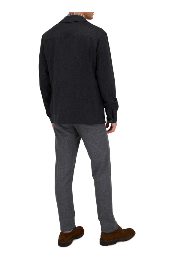 Canali - Charcoal Gray Wool Shacket 