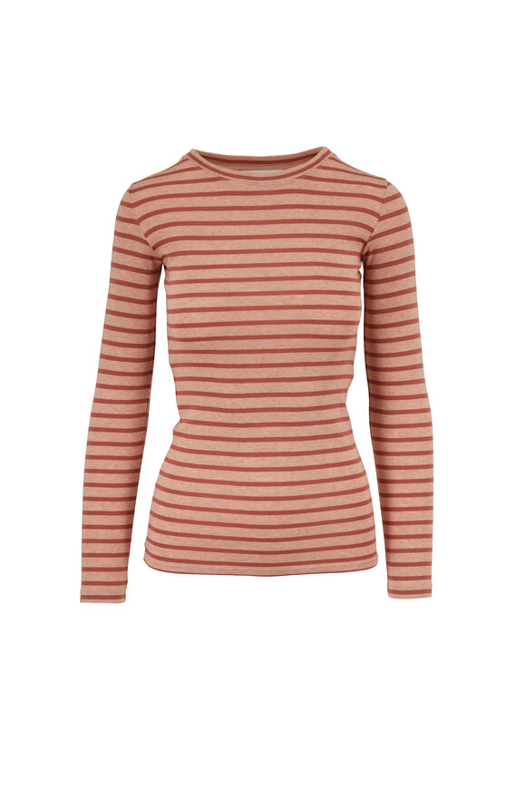 Vince - Heather Pink & Dark Pink Striped T-Shirt