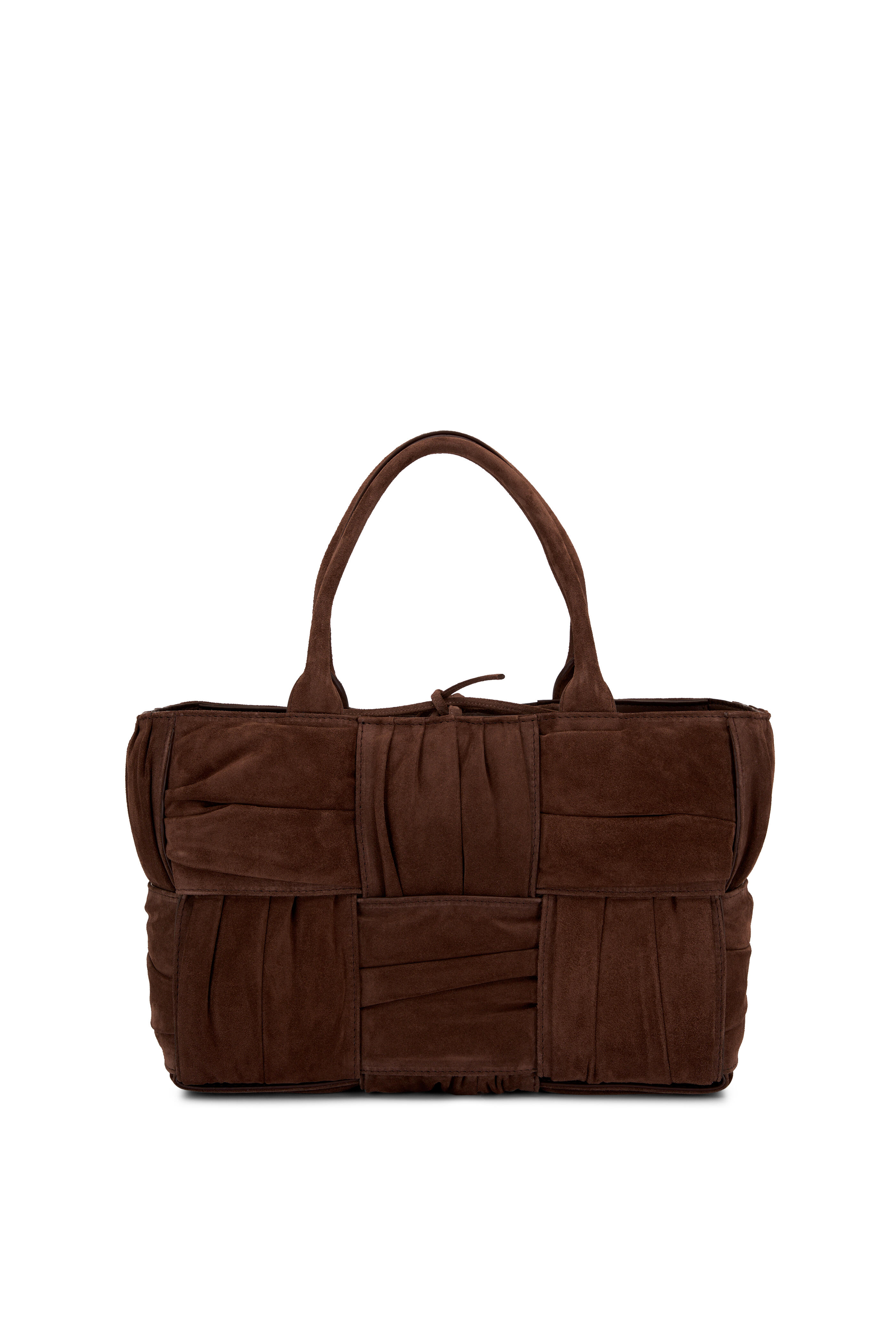 Bottega Veneta - Small Arco Brown Woven Suede Tote