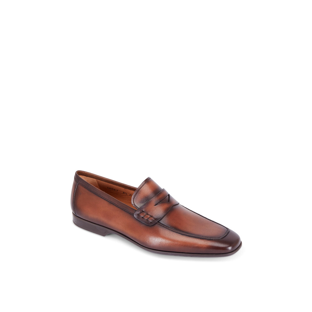 Apron Toe Magnanni Penny Loafers Magnanni Ramiro II Mid Brown