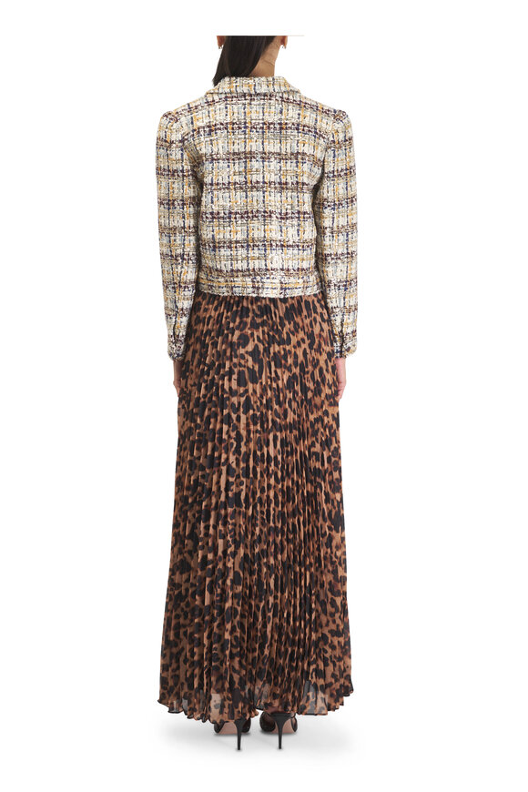 L'Agence Kasey Multi Tweed & Gold Sequin Jacket - view 4