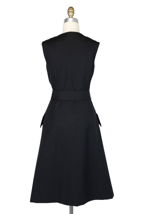 Carolina Herrera - Black Self-Tie Sleeveless Dress 