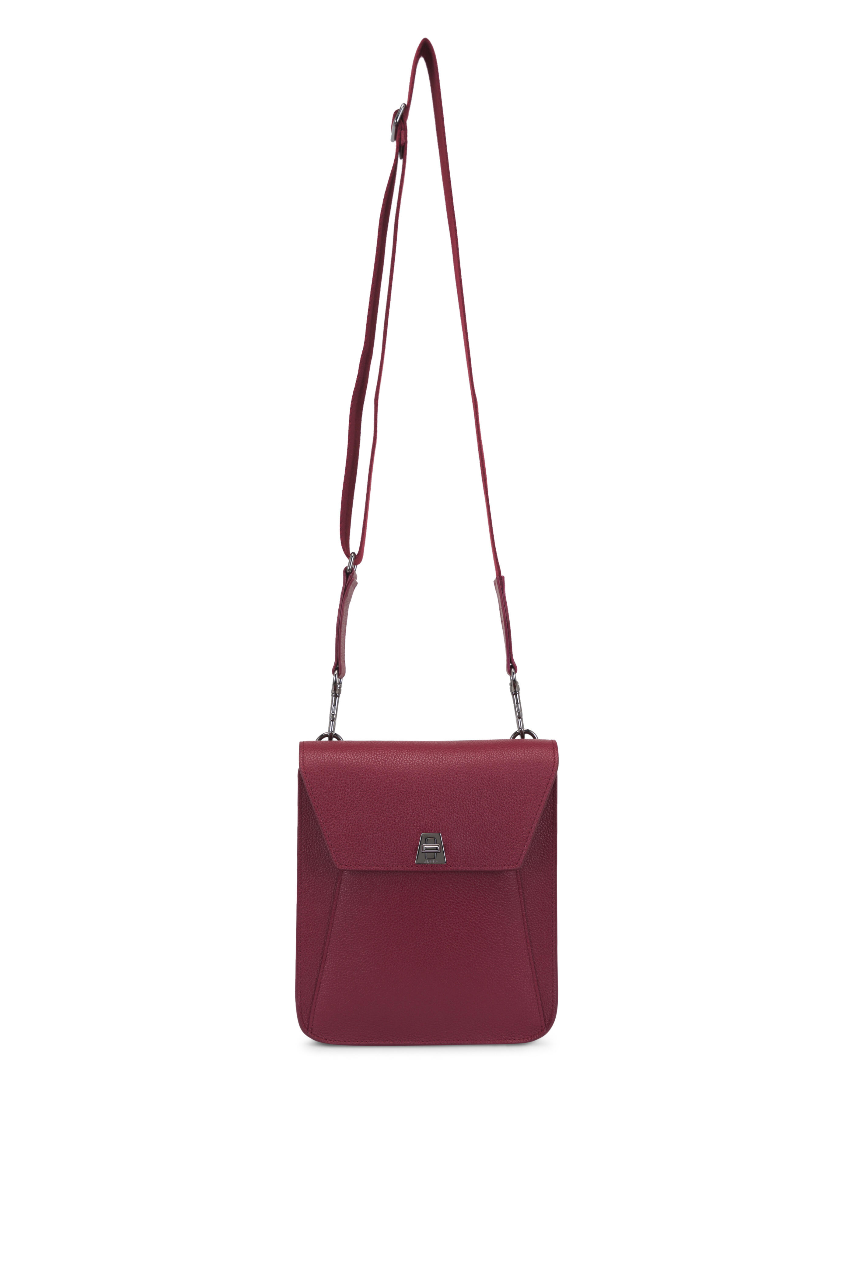 Akris - Little Anouk Crimson Leather Messenger Bag