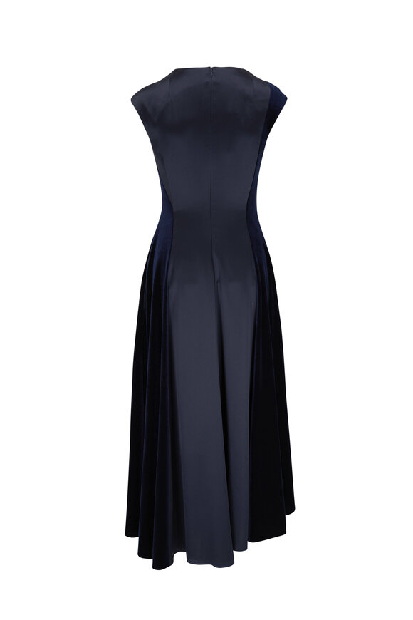 Talbot Runhof - Moonlight Velvet & Satin Midi Dress 