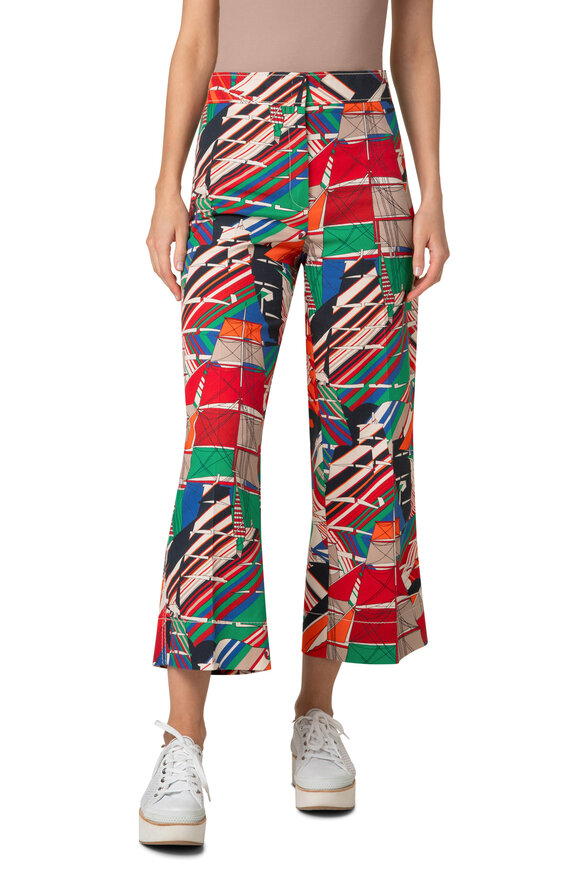 Akris Punto - Chieko Sea Clipper Print Denim Cropped Pant