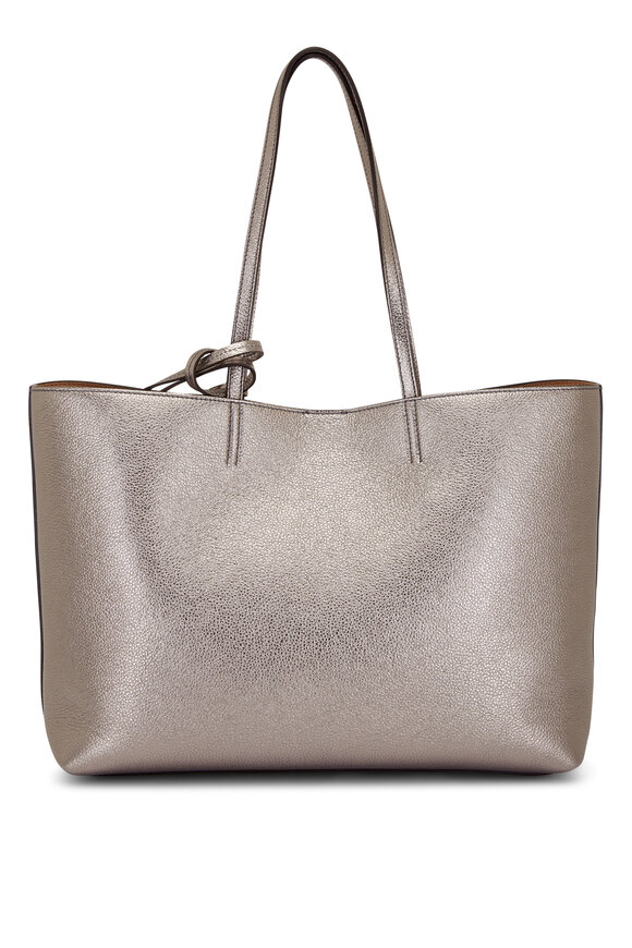 Jimmy Choo - Nine2Five Metallic Gray Leather Tote