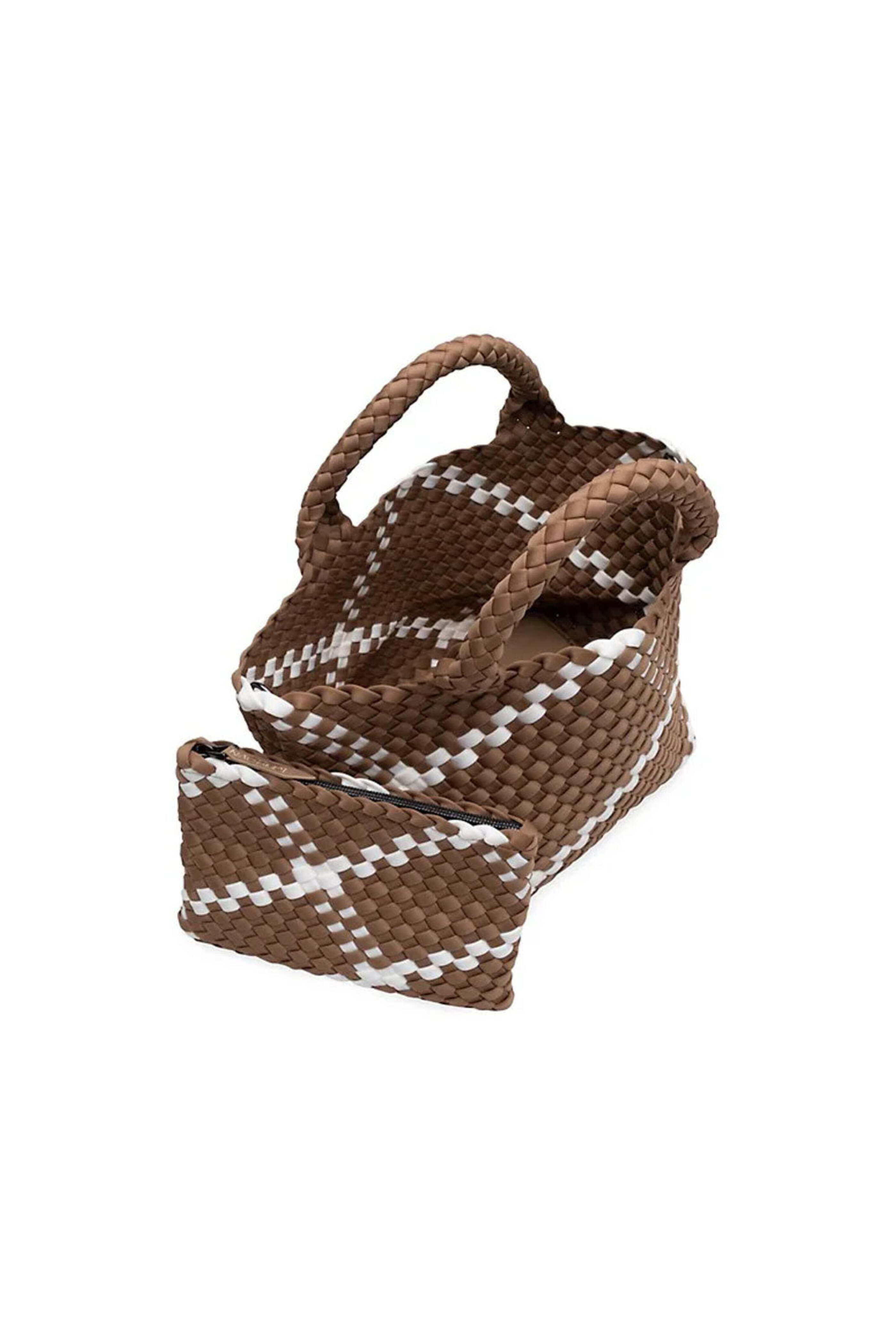 Naghedi - St. Barth's Mini Plaid Tote in Cacao