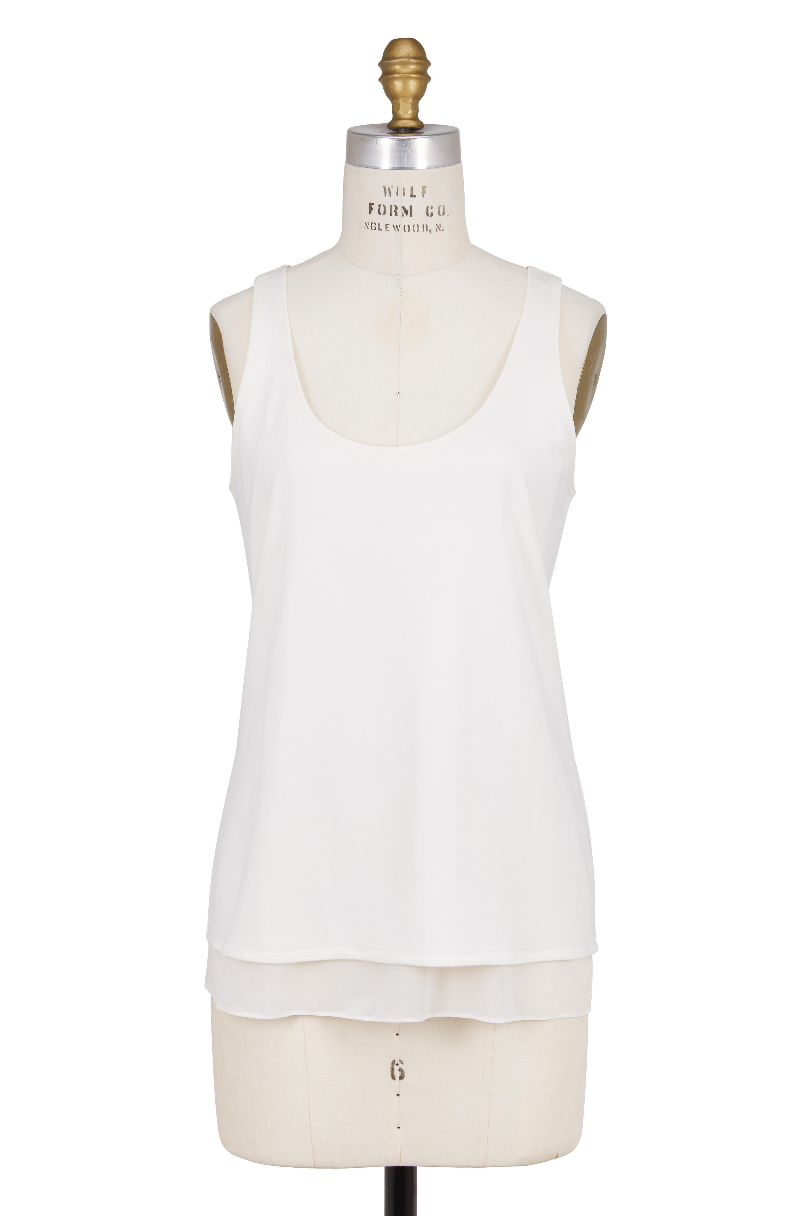 Ralph Lauren - Gretchen White Jersey Chiffon Underlay Tank