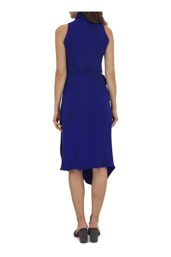 Peter Cohen - Victor Lapis Blue 4-Ply Silk Midi Dress