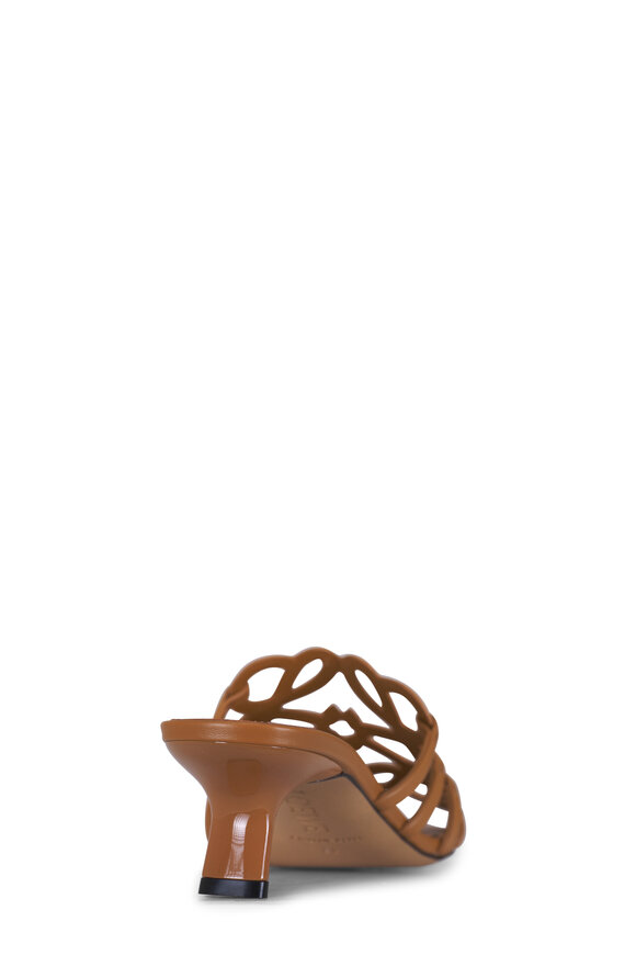 Loewe Petal Anagram Camel Leather Sandal, 45mm - view 7