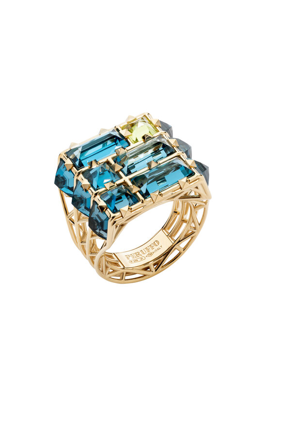 Peruffo 18k Yellow Gold Stone Boxy Ring - view 1