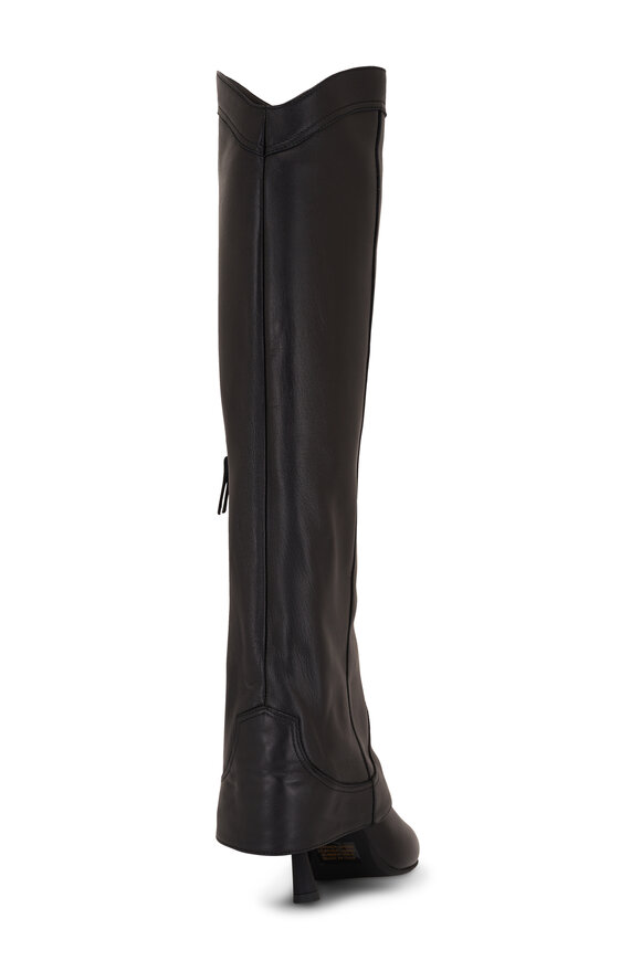 AGL Letizia Black Leather Heeled Cowboy Boot, 95mm