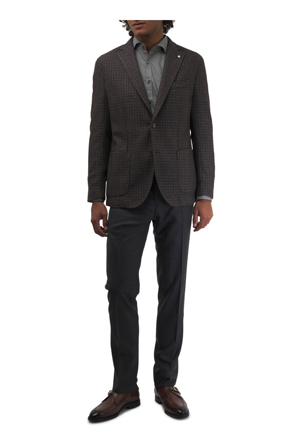 L.B.M. 1911 - Brown & Tan Tonal Houndstooth Sportcoat