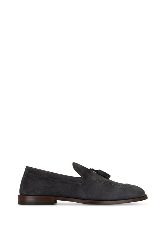 Brunello Cucinelli - Tasselled Gray Suede Loafer