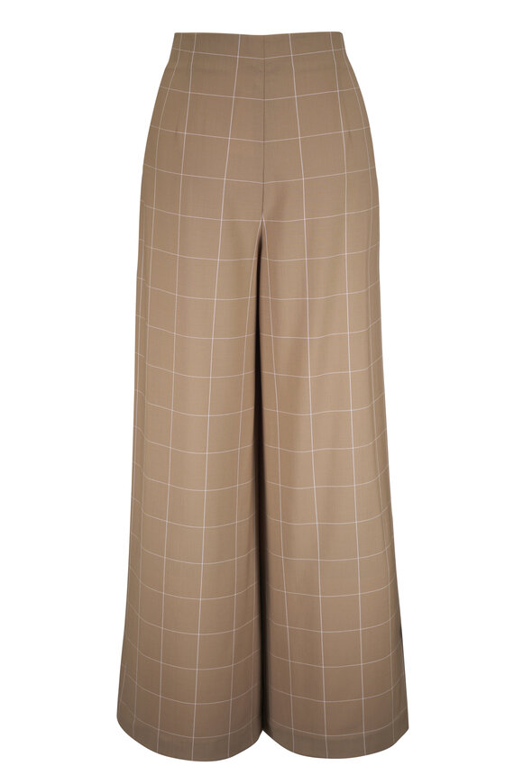 Lafayette 148 New York Thames Khaki Garden Grid Pant - view 2