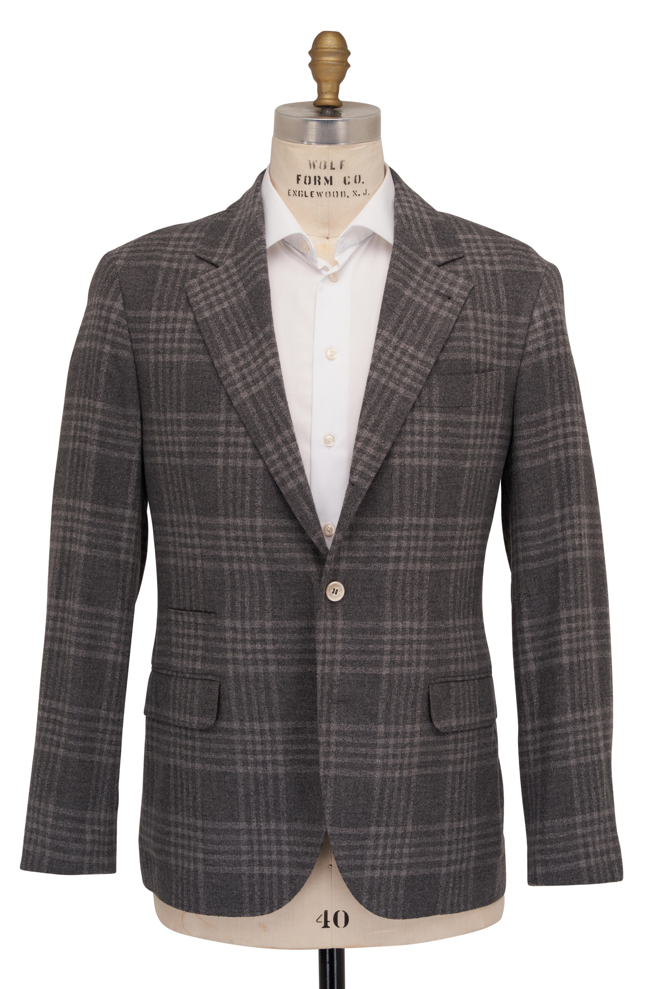 Brunello Cucinelli - Gray Tonal Tartan Deconstructed Sportcoat