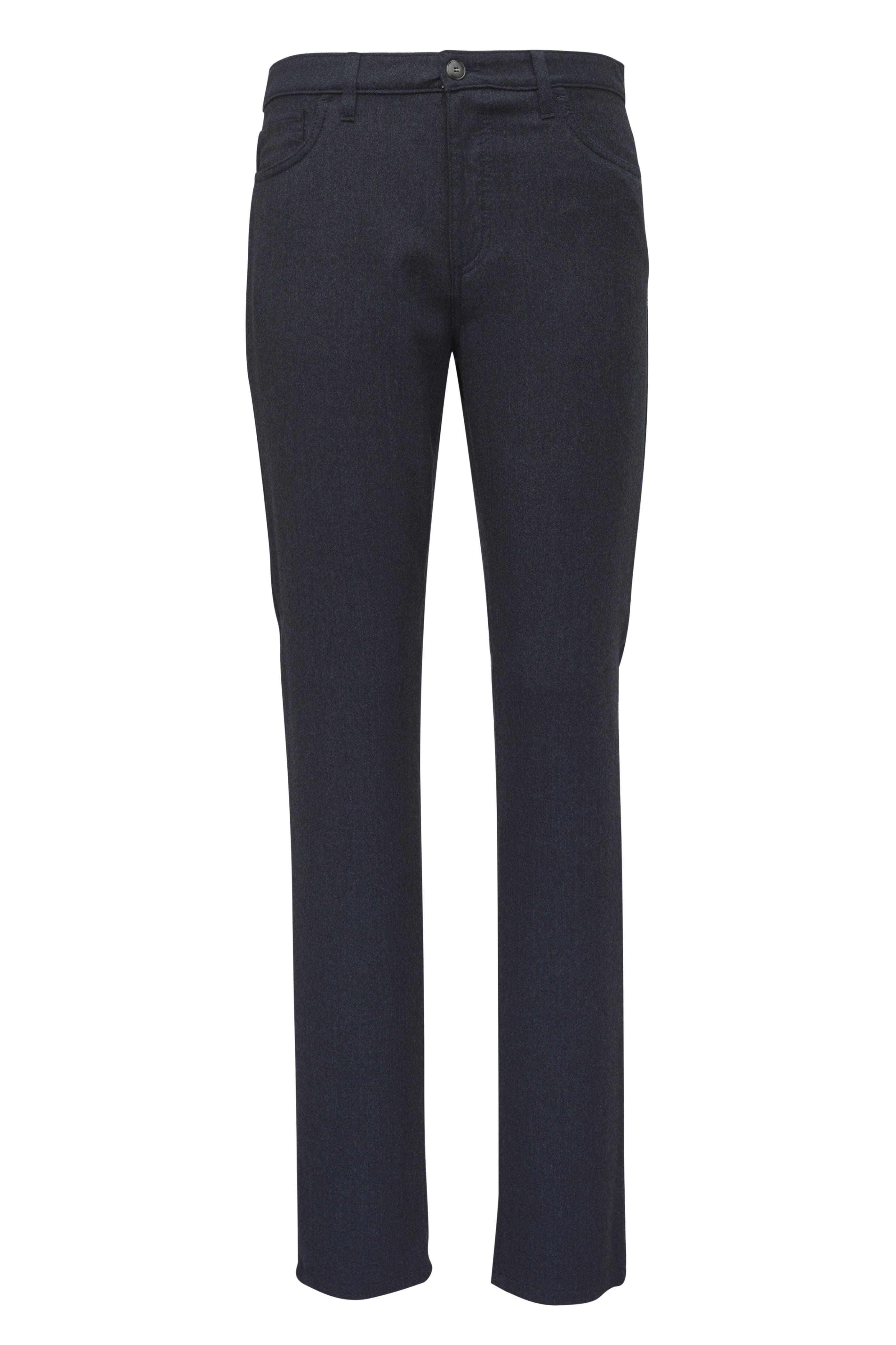 Canali - Performance Mid Blue Wool Five Pocket Pant