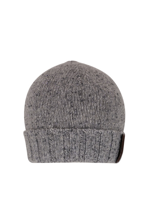 Zegna Light Gray Cashmere Beanie 