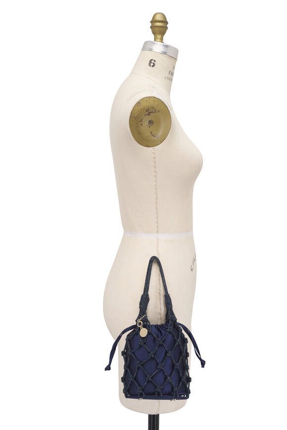 Judith Leiber Couture Navy Crystal Net Pouch - view 6