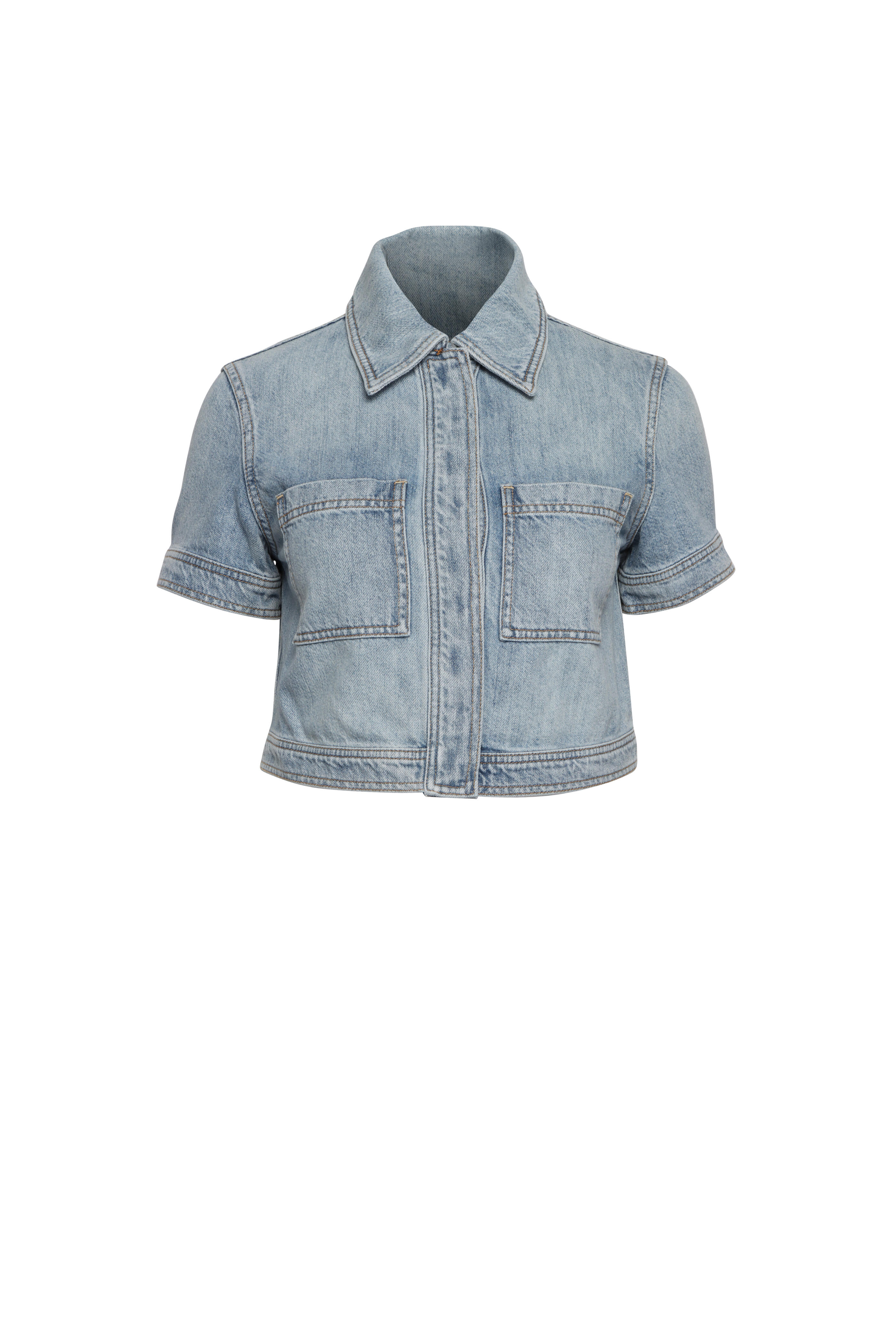 Alice & Olivia - Tesha Crop Denim Shirt
